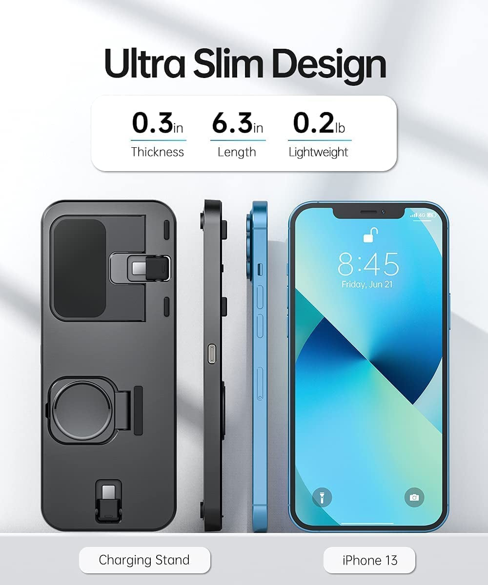 Portable 3 in 1 Charging Station for Apple Devices Foldable for Apple Watch 7/6/SE/5/4/3/2/1 for Iphone Airpods Pro3/2/1 Charging Stand Black