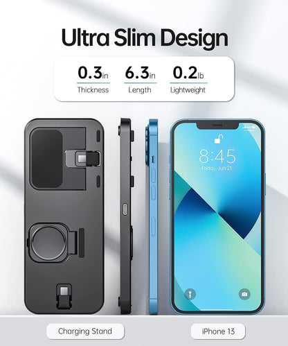 Portable 3 in 1 Charging Station for Apple Devices Foldable for Apple Watch 7/6/SE/5/4/3/2/1 for Iphone Airpods Pro3/2/1 Charging Stand Black