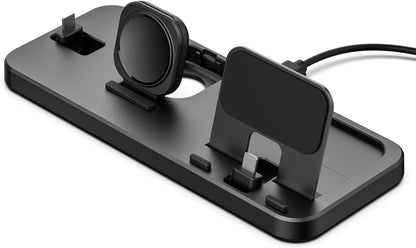 Portable 3 in 1 Charging Station for Apple Devices Foldable for Apple Watch 7/6/SE/5/4/3/2/1 for Iphone Airpods Pro3/2/1 Charging Stand Black