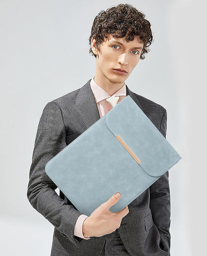 13.3-14 Inch Laptop Sleeve Case Faux Suede Leather for 13.3 13.5 13.6 14 Inches Macbook Air Pro Retina 13"-14" Surface Pro with Pouch